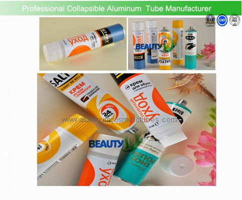 China Shoe Oil Aluminum Empty Cosmetic Tubes 50ml Light weight Corrosion resistant supplier