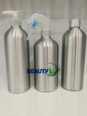 China Empty metal cosmetic Packaging refillable aluminum hair salon spray bottles with pumps supplier