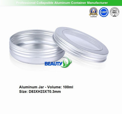 China 100ml  Empty Cosmetic Cream packaging Aluminum jars with clear Windows supplier