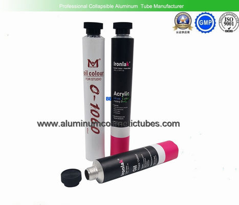 Oil Painting Cream Aluminum Tubes Packaging , 60ml Pigment Collapsible Metal Tube supplier