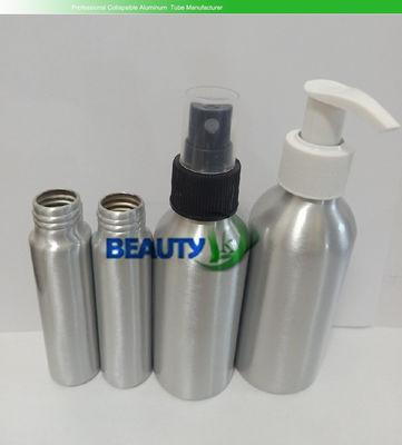 Empty metal cosmetic Packaging refillable aluminum hair salon spray bottles with pumps supplier