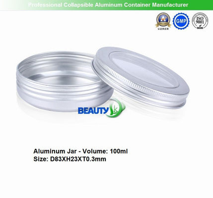 100ml  Empty Cosmetic Cream packaging Aluminum jars with clear Windows supplier